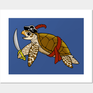 Swashbuckling Sea Turtle Posters and Art